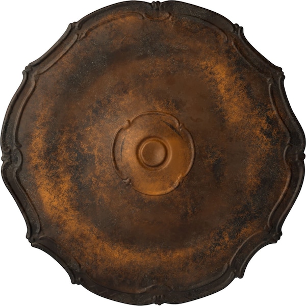 Ekena Millwork Pompeii Ceiling Medallion (Fits Canopies up to 2"), Hand-Painted Rust, 18 7/8"OD x 1 1/2"P CM18PORUS - main